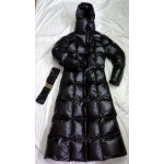 New wet look shiny nylon down dress winter coat bespoke DR2082